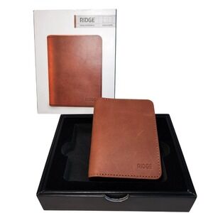 RIDGE Bifold Wallet Tobacco Brown Full Grain Leather NEW